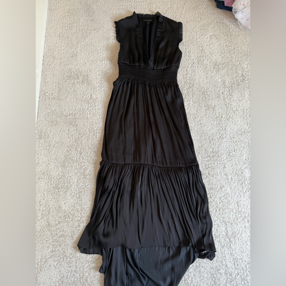 Banana Republic Black Pleated Maxi Sundress
